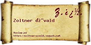 Zoltner Évald névjegykártya